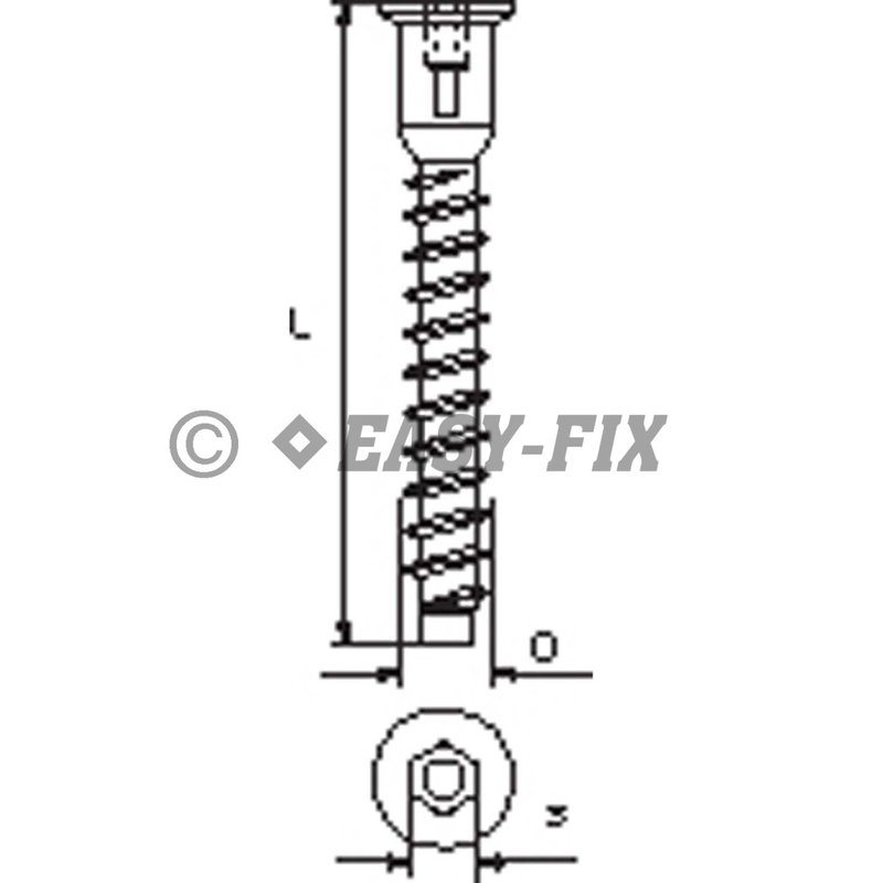 Surub pt cuplare PAL cap inecat 7.0x50 ZA - SW 4